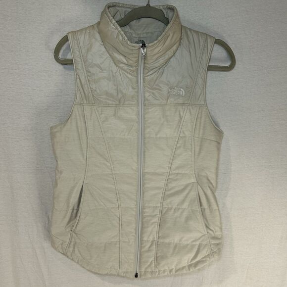 The North Face Jacket Puffer Vest White Lightweight Full Zip Women’s Medium - Picture 1 of 13